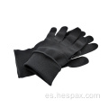 Hespax Trabajo transpirable guantes protectores de nylon negro tejido